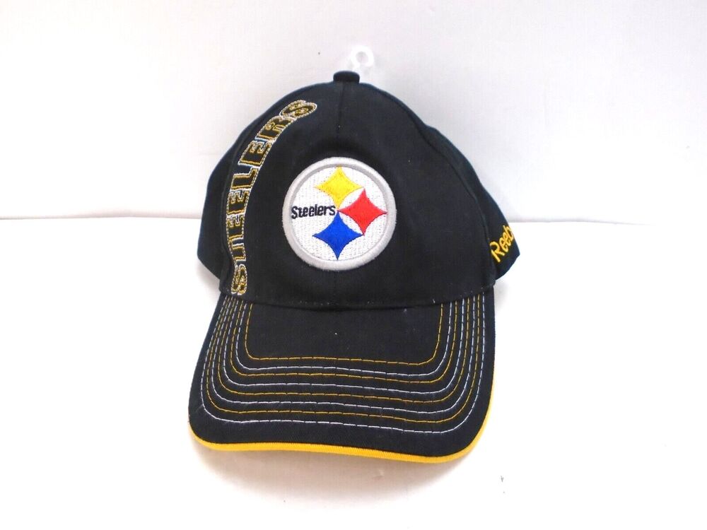 Pittsburgh Steelers NFL Reebok Baseball Trucker Cap Hat Strap Back Hook & loop